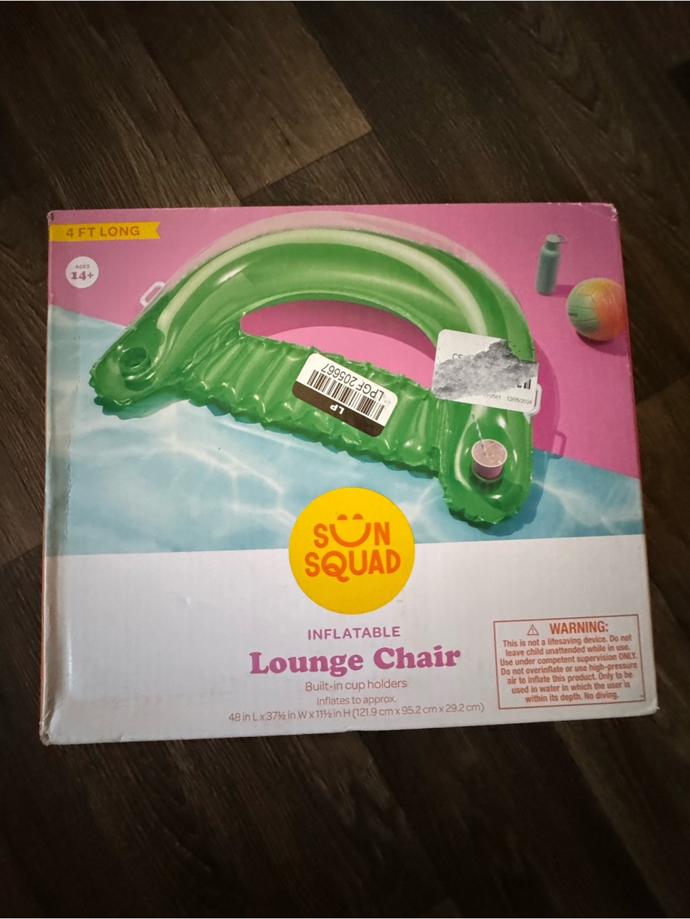 Sun Squad Green Inflatable Lounge Chair